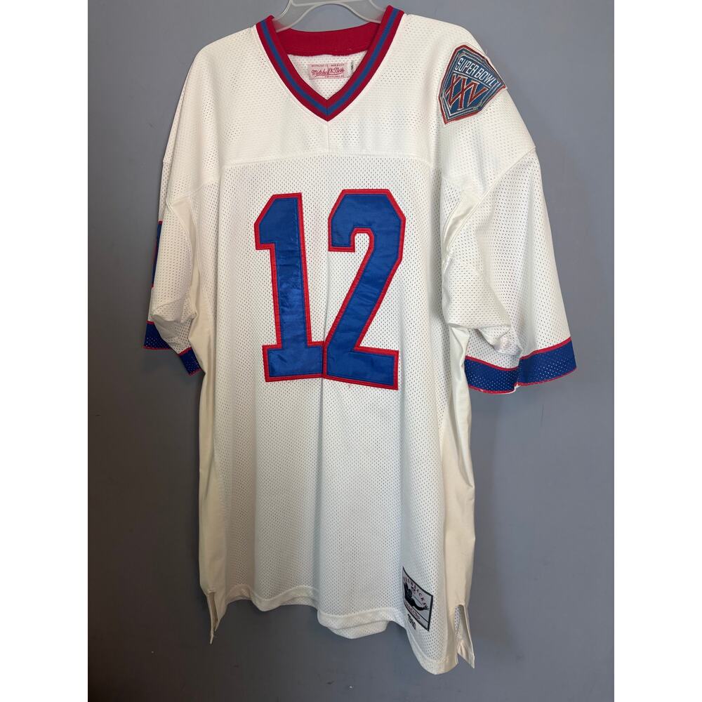 Mitchell & Ness Buffalo Bills Jim Kelly Super Bowl XXV NFL Jersey White Size 56